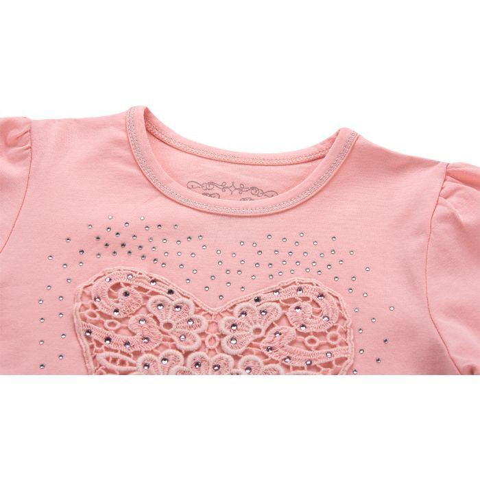 Кофта дитяча Breeze з серцем і стразами (7885-116G-peach) зображення 3