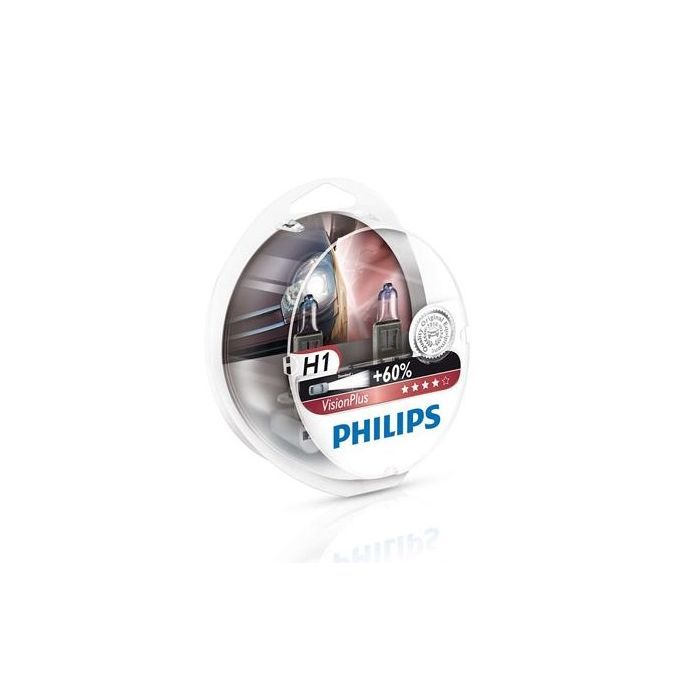Автолампа Philips H1 VisionPlus, 2шт (12258VPS2)