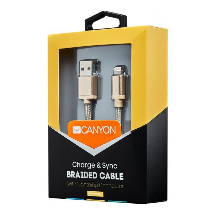 Дата кабель USB 2.0 AM to Lightning 1.0m MFI Pearl White Canyon (CNS-MFIC3PW) изображение 3