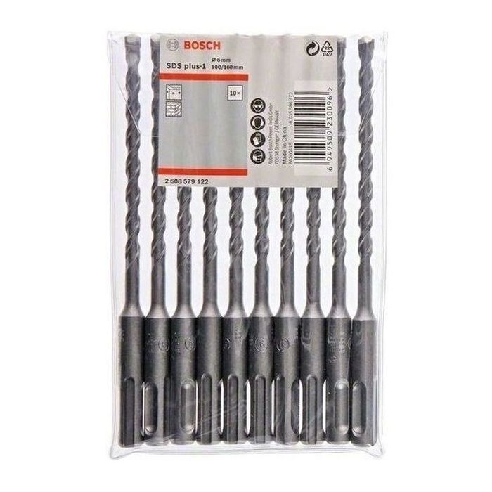 Бур Bosch по бетону SDS plus-1 6x100x160мм, 10шт (2.608.579.122)