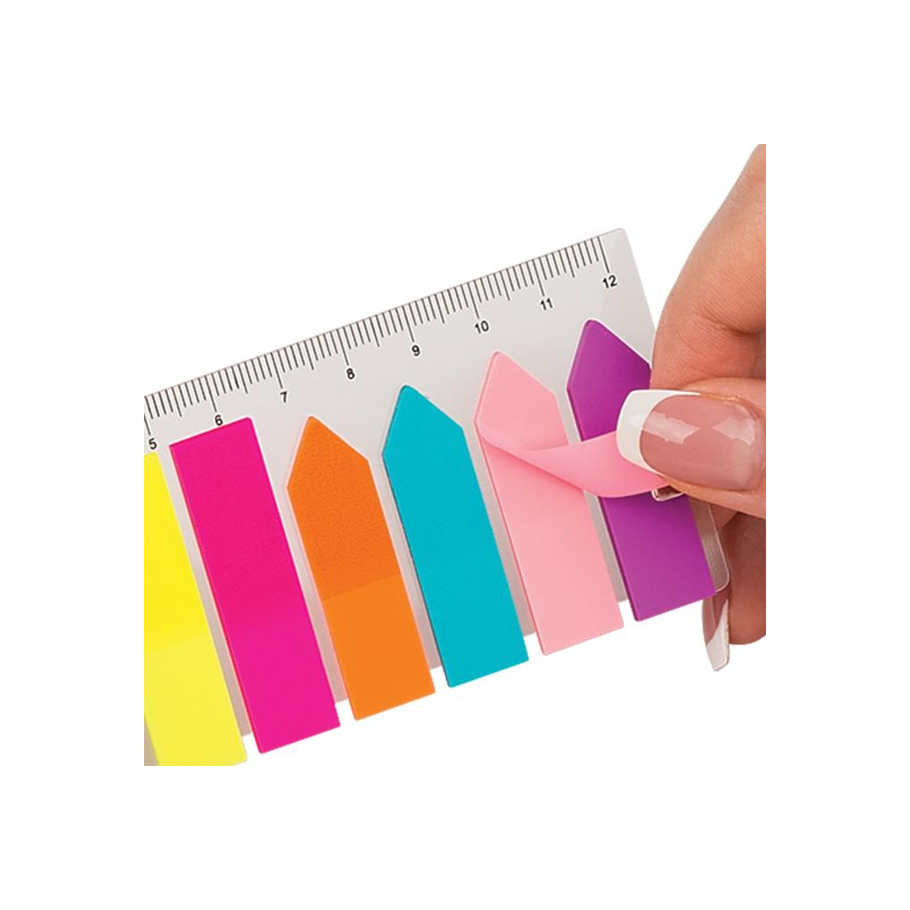 Стикер-закладка Buromax Plastic bookmarks 45x12mm, 8*25шт, neon (BM.2307-98) изображение 3