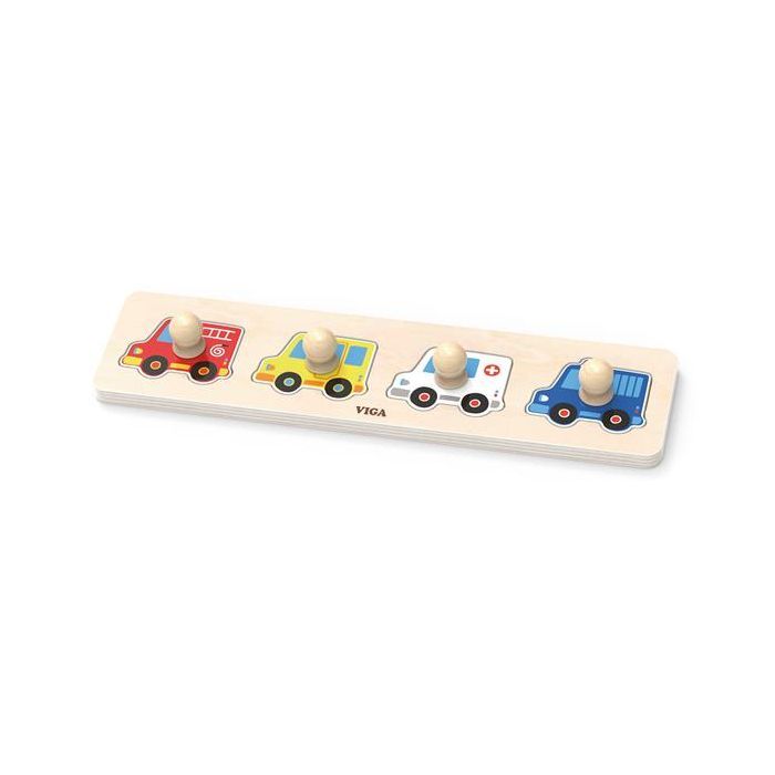 Развивающая игрушка Viga Toys Рамка-вкладыш с ручками Машины (44535)