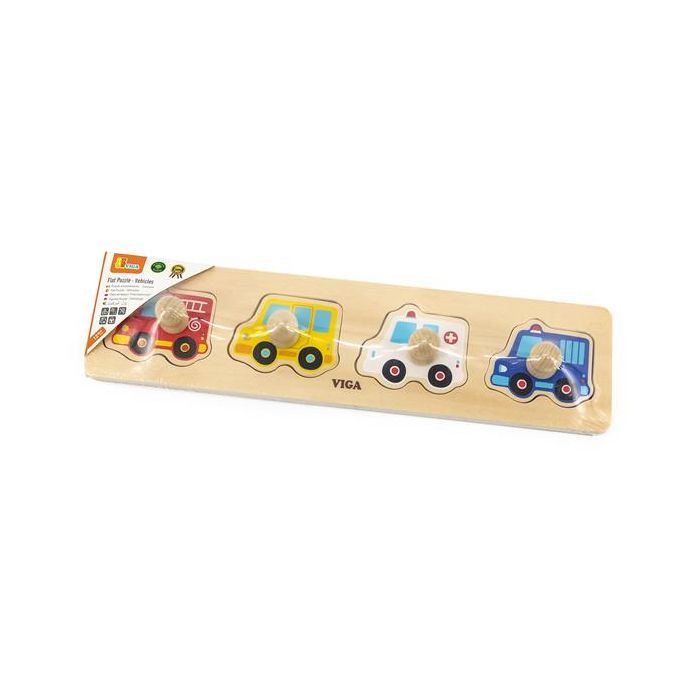 Развивающая игрушка Viga Toys Рамка-вкладыш с ручками Машины (44535) изображение 2