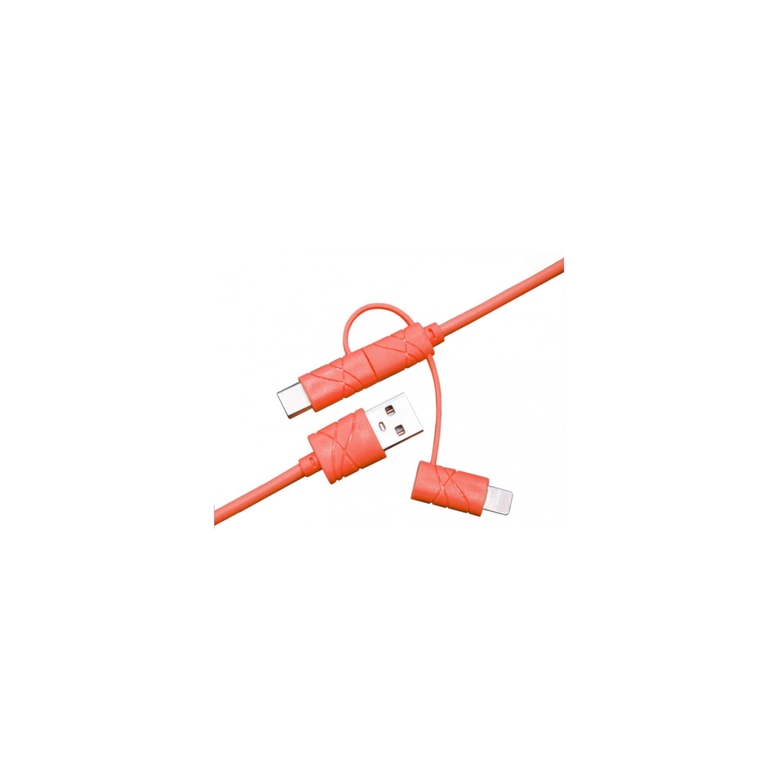 Дата кабель USB 2.0 AM to Lightning + Micro 5P + Type-C 1.2m red XoKo (SC-310-RD)