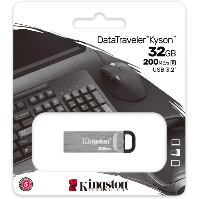 USB флеш накопитель Kingston 256GB DT Kyson Silver/Black USB 3.2 (DTKN/256GB) изображение 4