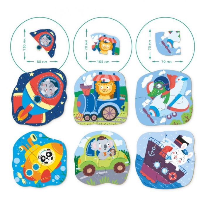 Пазл DoDo 2-3-4 элементы Транспорт (300154) изображение 3