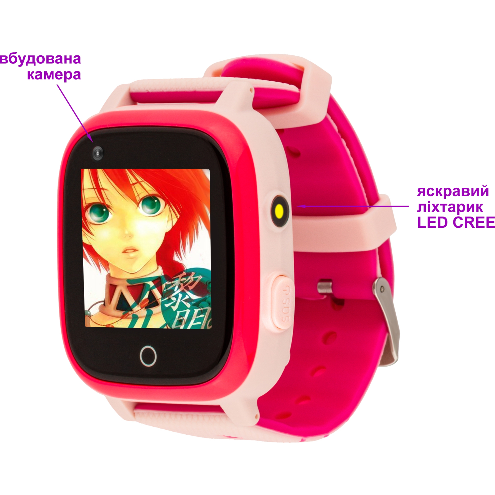 Смарт-годинник Amigo GO005 4G WIFI Kids waterproof Thermometer Pink (747018) зображення 4
