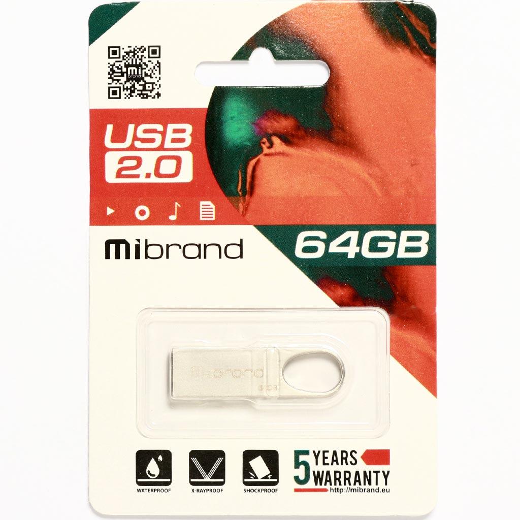 USB флеш накопитель Mibrand 4GB Irbis Silver USB 2.0 (MI2.0/IR4U3S) изображение 2