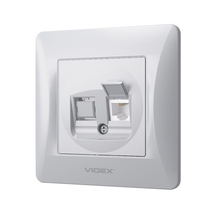 Телефонная розетка Videx BINERA CAT3  сереб (VF-BNSK1TF3-SS) изображение 2