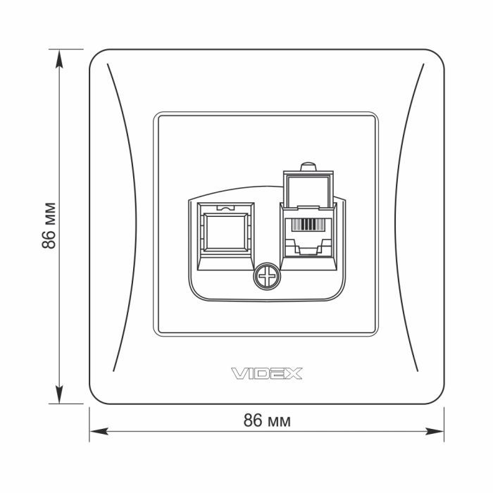 Телефонная розетка Videx BINERA CAT3  сереб (VF-BNSK1TF3-SS) изображение 6