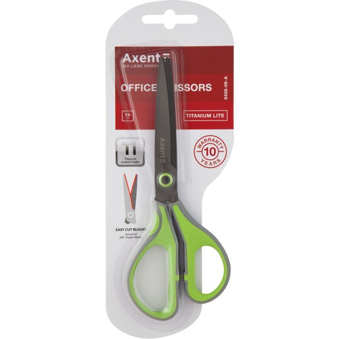 Ножиці Axent Titanium Lite 19 см Сіро-салатові (6406-09-A) зображення 2