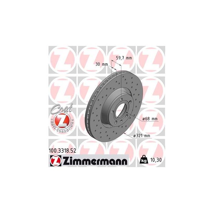 Тормозной диск ZIMMERMANN 100.3318.52