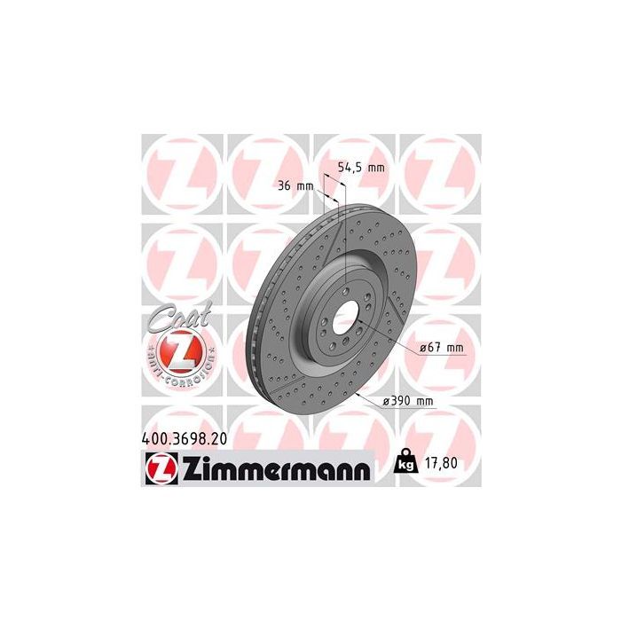 Тормозной диск ZIMMERMANN 400.3698.20