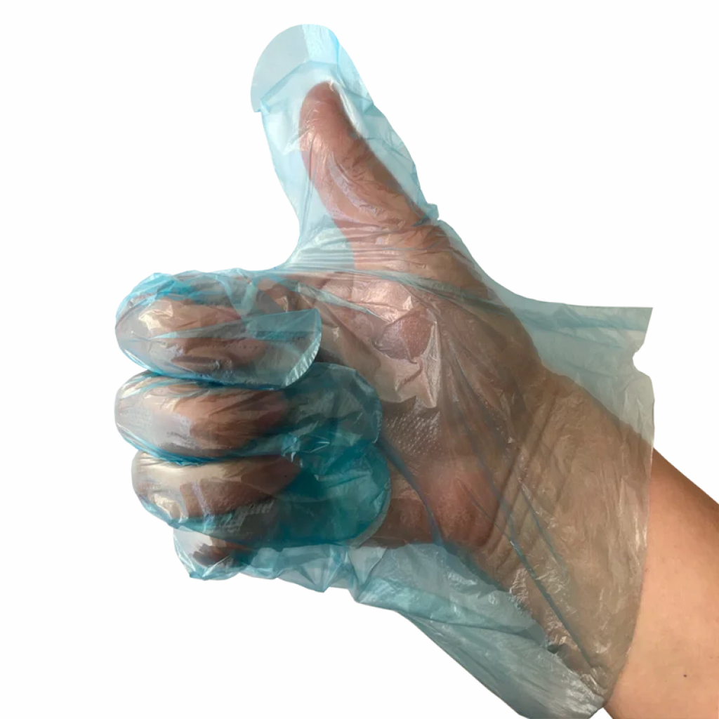 Перчатки хозяйственные Добра Господарочка полиэтиленовые синие 50 шт. (4820086521277) изображение 2