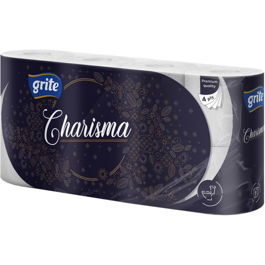 Туалетний папір Grite Charisma 4 шари 8 рулонів (4770023348828)
