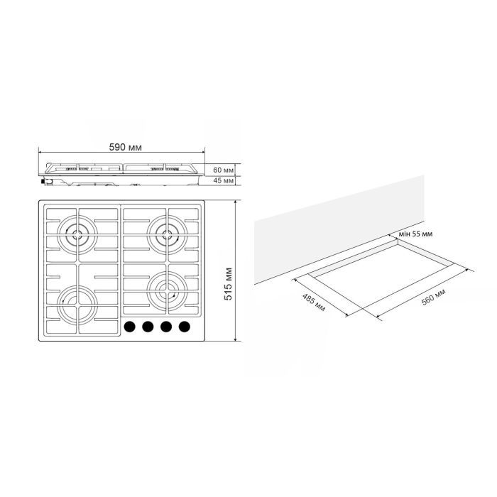 Варочная поверхность Eleyus IRIS 60 BL CF изображение 10