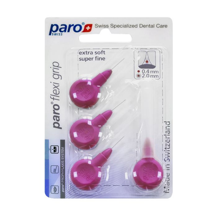 Щетки для межзубных промежутков Paro Swiss Flexi Grip супер-тонкие 2.0 мм 30 шт. (7610458810781) изображение 2