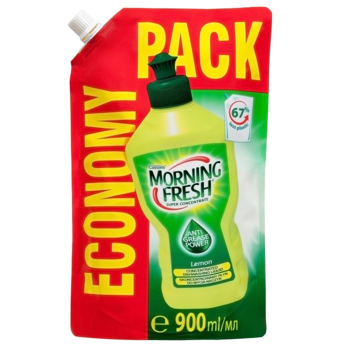 Средство для ручного мытья посуды Morning Fresh Lemon сменная упаковка 900 мл (5900998023423/5000101509834)