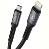 Дата кабель USB-C to Lightning 1.0m Black\Gray T-Phox (T-CL833) изображение 2