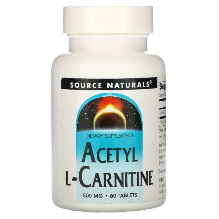 Витаминно-минеральный комплекс Source Naturals Ацетил-L-Карнитин 500 мг, Acetyl L-Carnitine, 60 таблеток (SNS-00499)