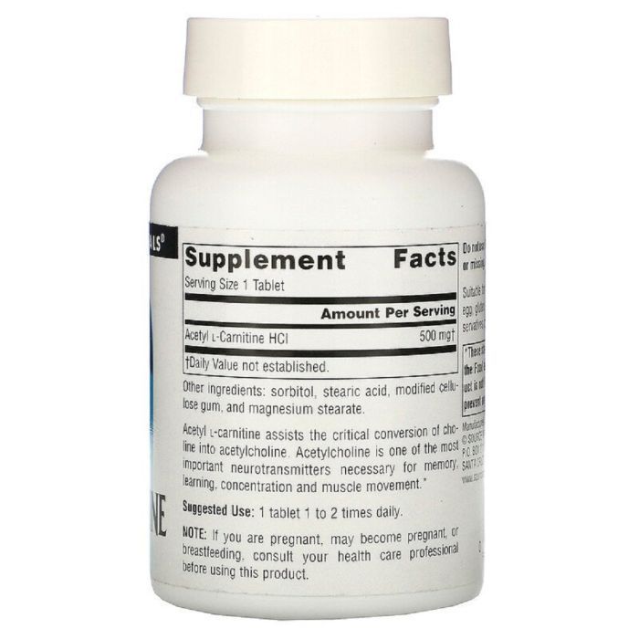 Витаминно-минеральный комплекс Source Naturals Ацетил-L-Карнитин 500 мг, Acetyl L-Carnitine, 60 таблеток (SNS-00499) изображение 2