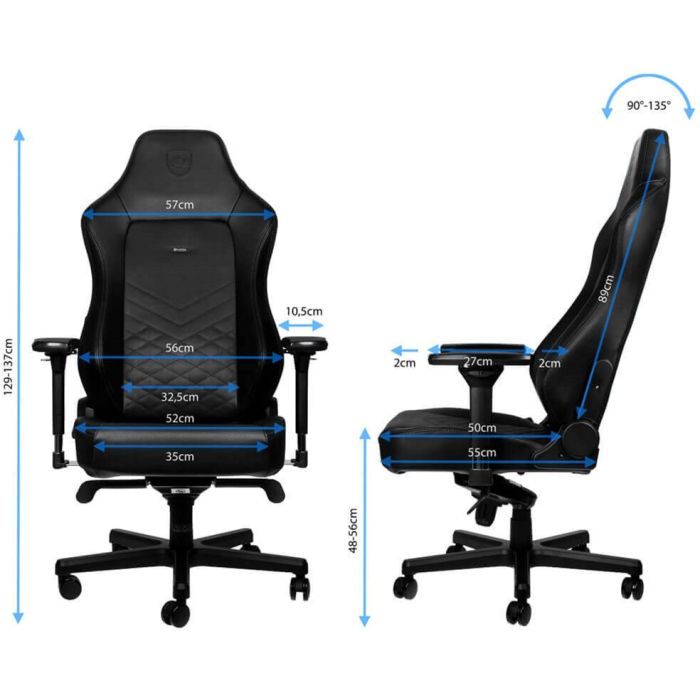 Кресло игровое Noblechairs Hero Black (NBL-HRO-PU-BLA) изображение 9