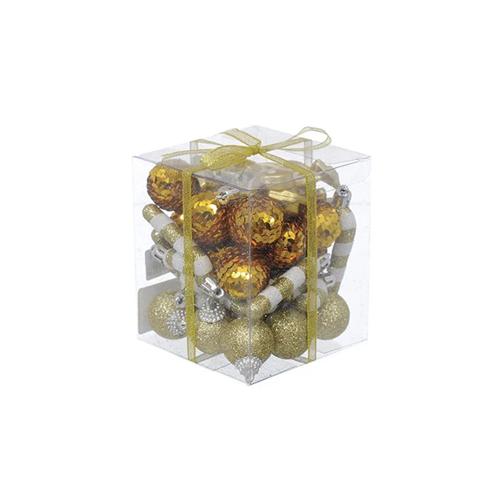 Ялинкова іграшка Jumi mix 40 шт (3 см) золотий (5900410410978)