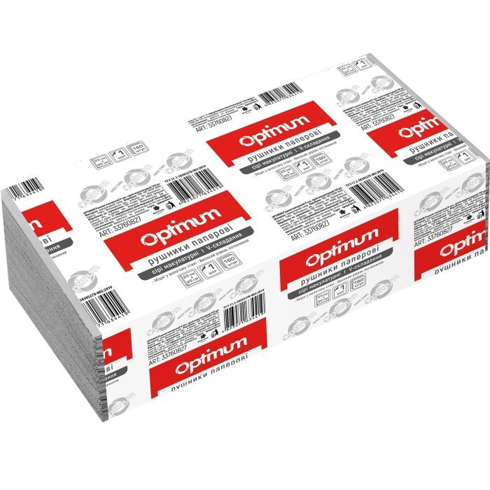 Бумажные полотенца PRO service Optimum серые V-сложение 160 листов (4823071634419)