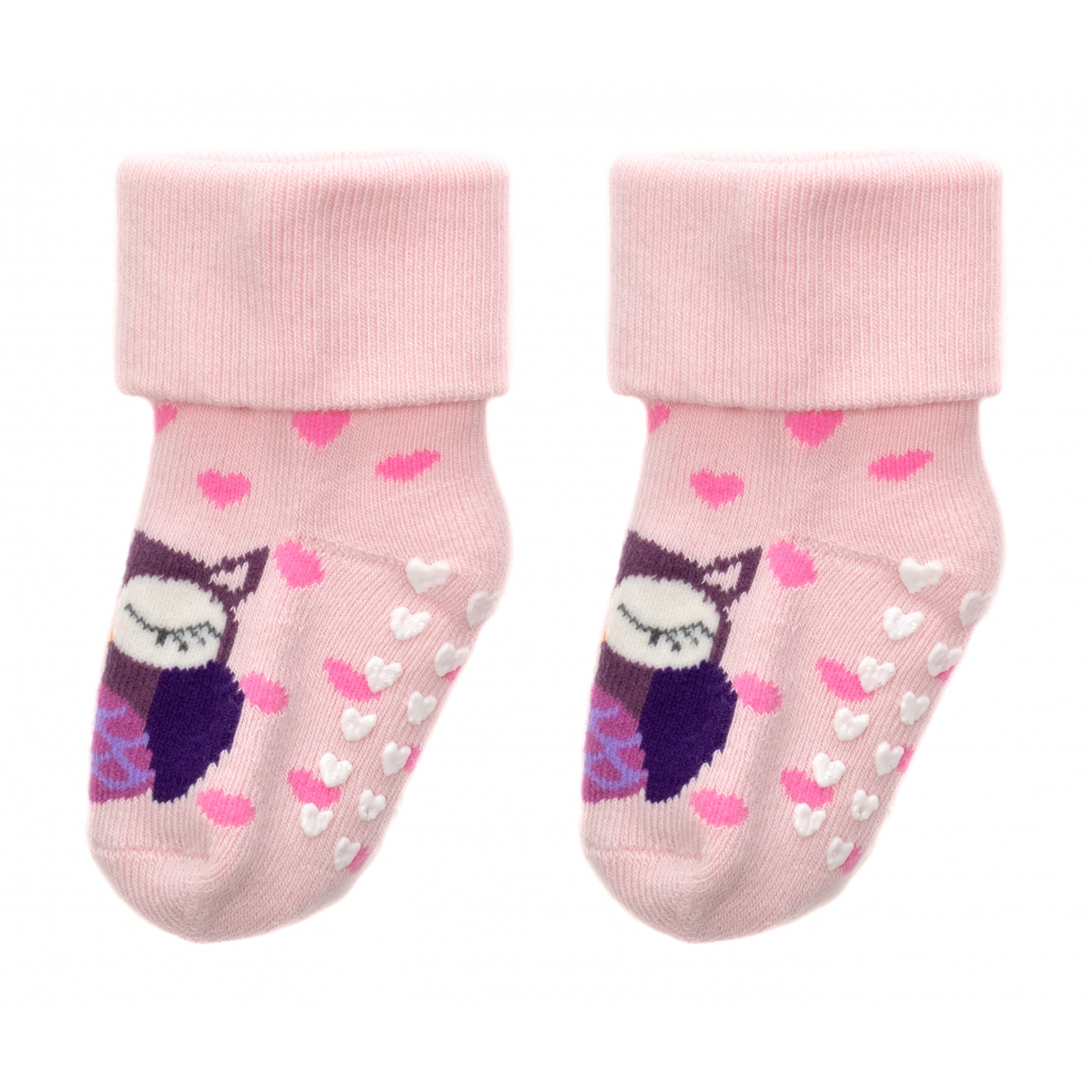 Носки детские Bross махровые с совушкой (22690-1G-pink)