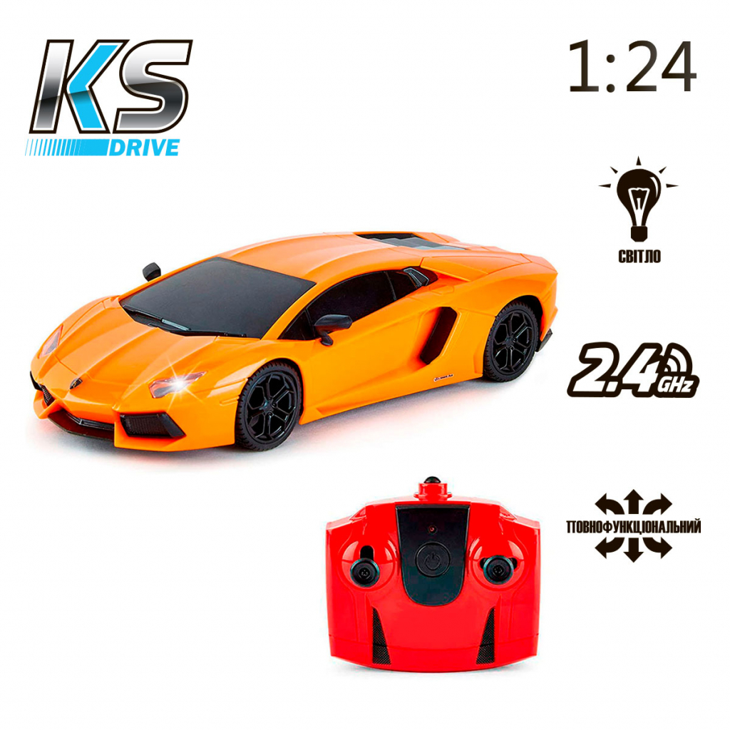 Радіокерована іграшка KS Drive Lamborghini Aventador LP 700-4 (1:24, 2.4Ghz, оранжевий) (124GLBO) зображення 6