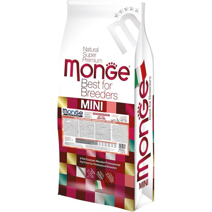 Сухой корм для собак Monge Dog Mini Adult лосось, рис 15 кг (8009470006071)