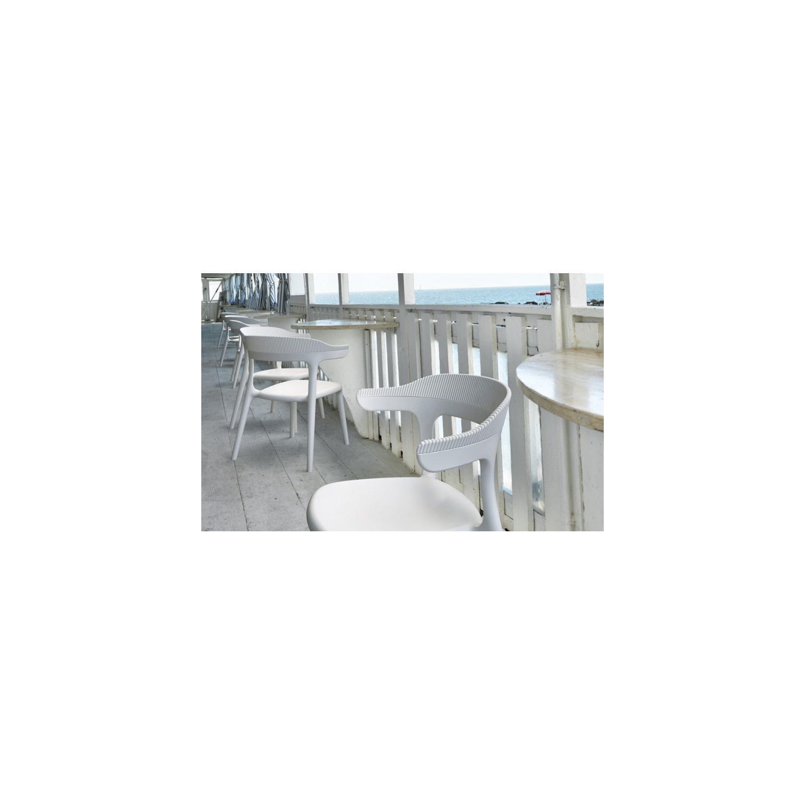 Кухонный стул PAPATYA luna stripe, сиденье белое, верх белый (2336) изображение 7