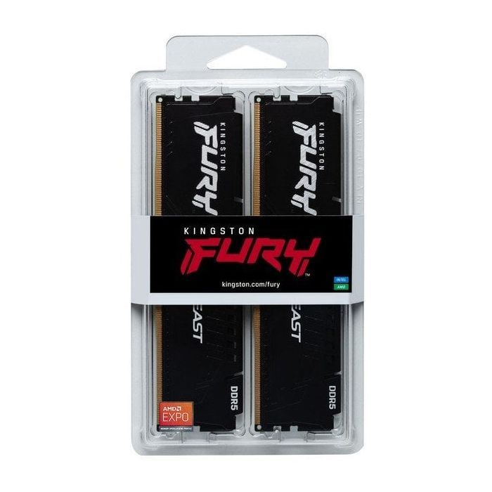 Модуль памяти для компьютера DDR5 64GB (2x32GB) 5600 MHz Beast Black Kingston Fury (ex.HyperX) (KF556C36BBEK2-64) изображение 4
