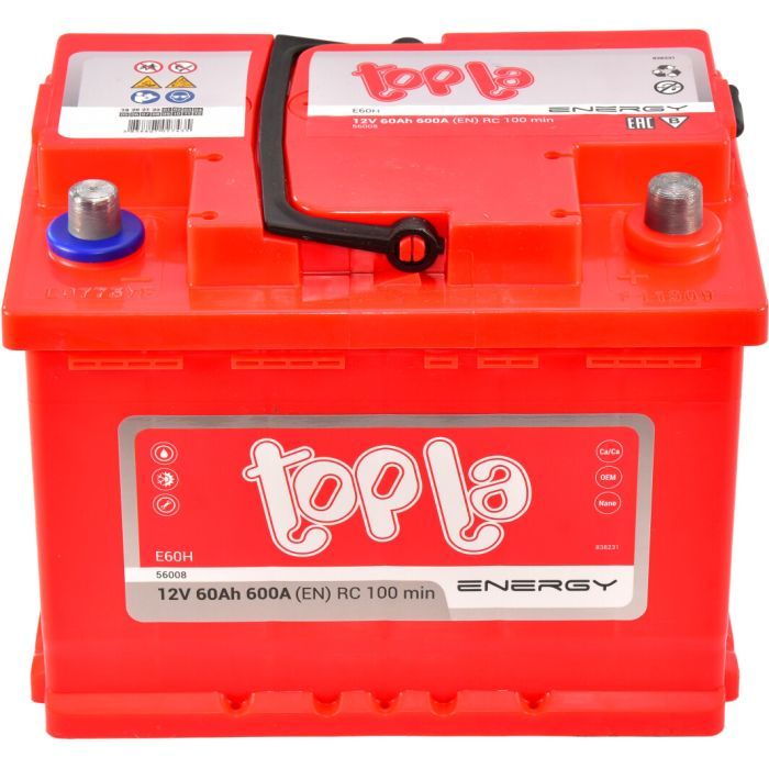 Аккумулятор автомобильный Topla 60 Ah/12V Energy Euro (108 060) изображение 2