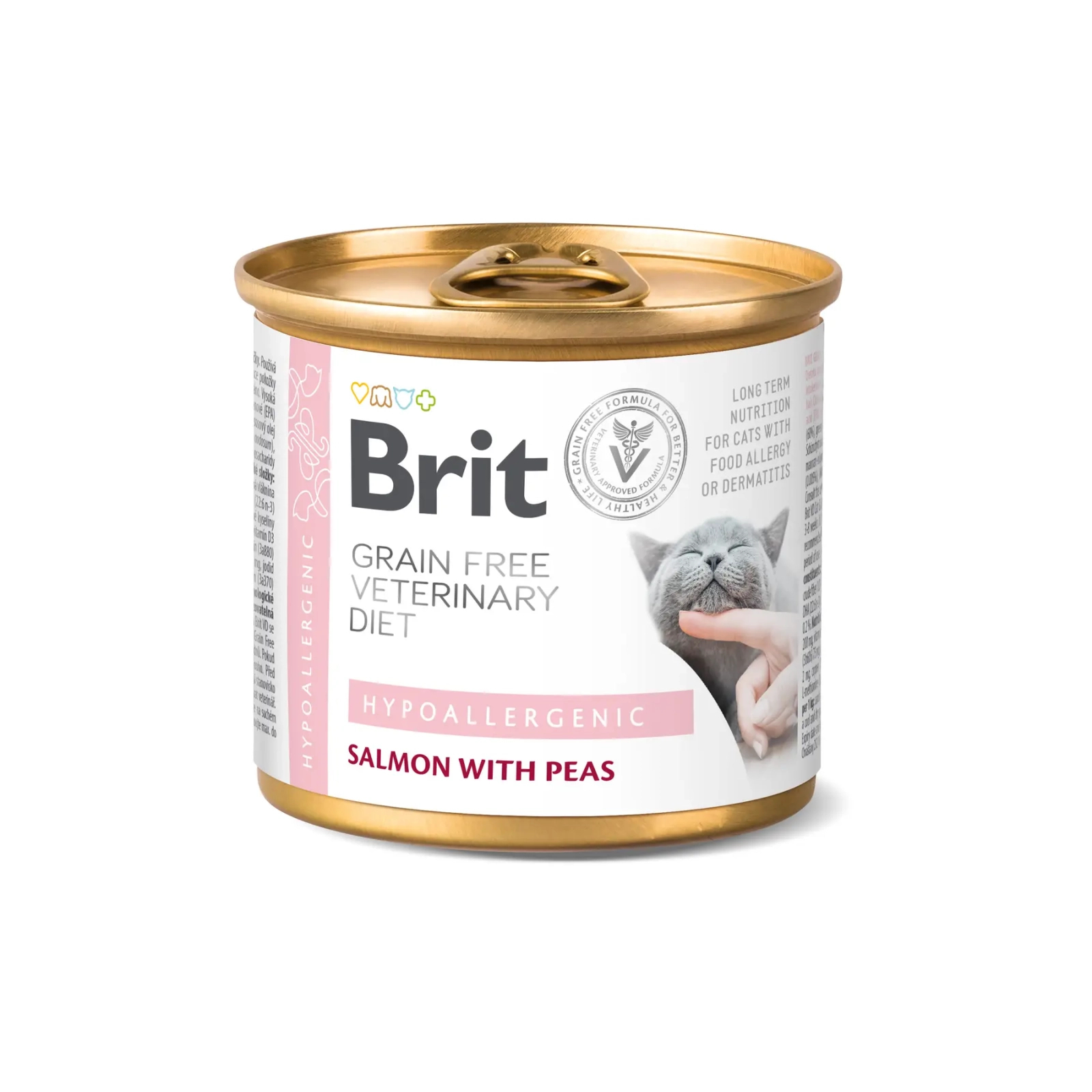 Консервы для кошек Brit GF VetDiets Cat Hypoallergenic лосось и горох 200 г (8595602549825)