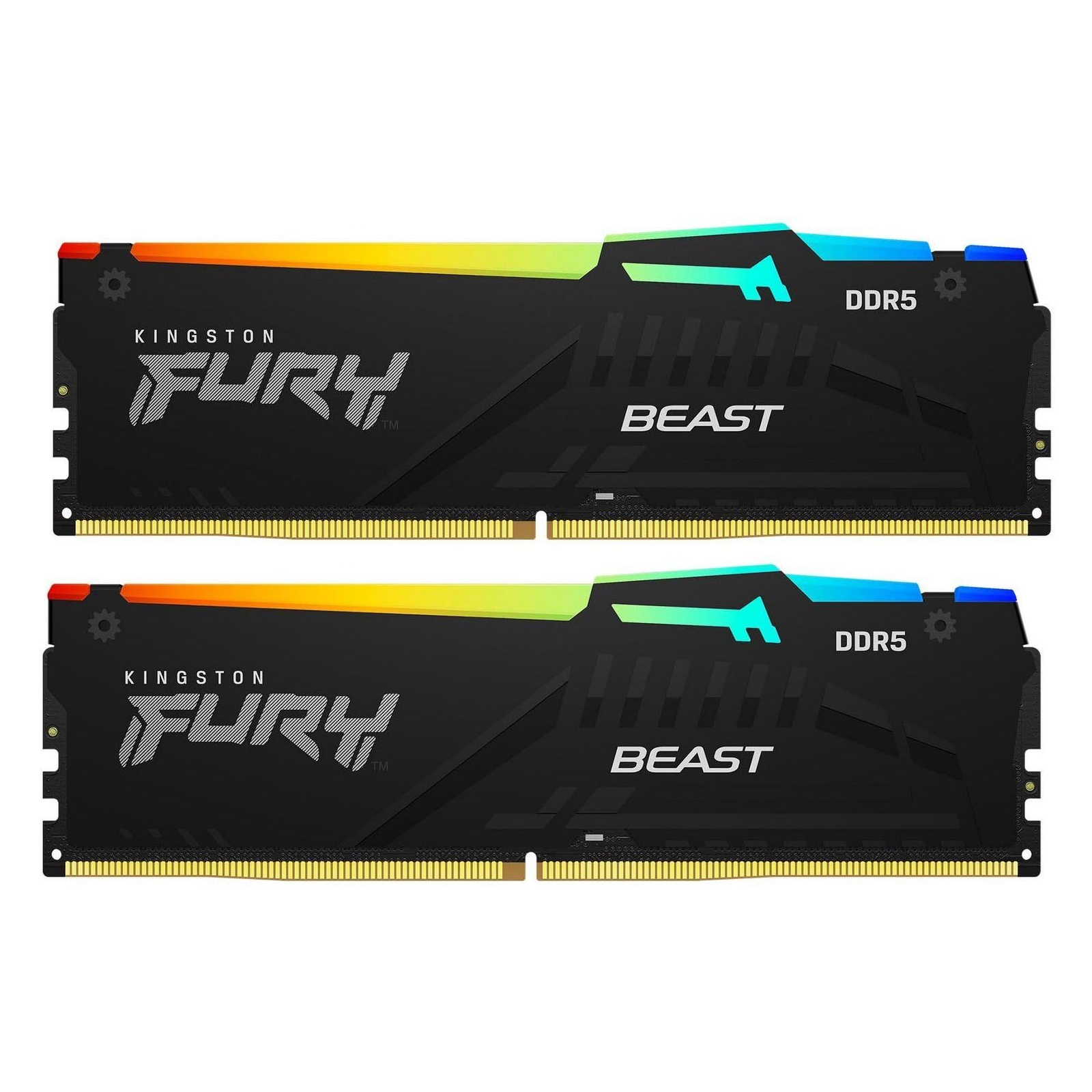 Модуль пам'яті для комп'ютера DDR5 64GB (2x32GB) 6000 MHz Beast RGB Kingston Fury (ex.HyperX) (KF560C40BBAK2-64)