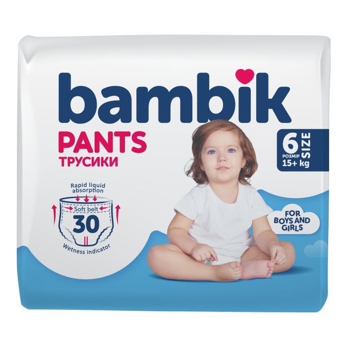 Подгузники Bambik трусики 6 (15+ кг) 30 шт (4823071652536)