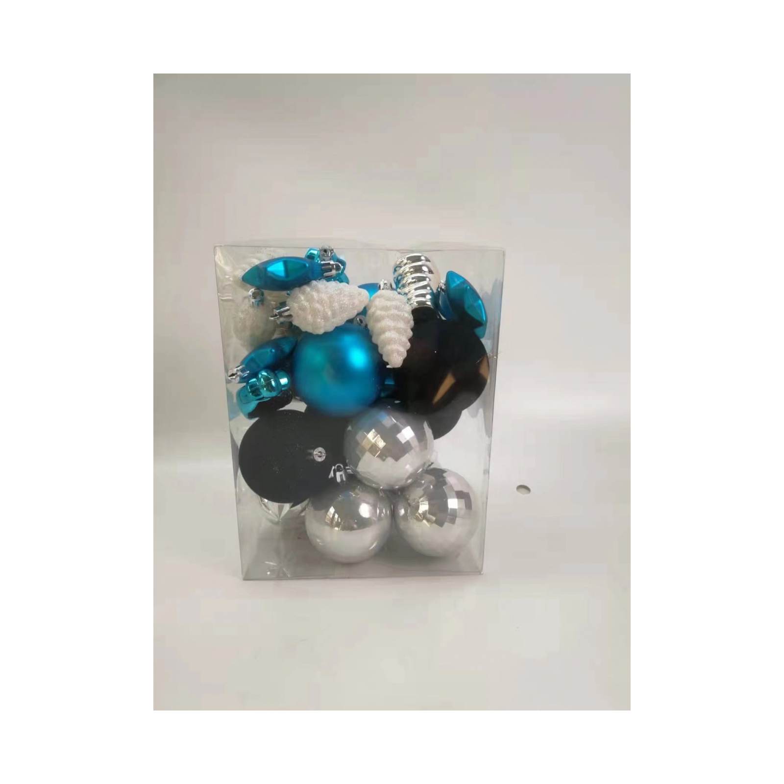Ялинкова іграшка Novogod`ko набір куль №1, 28 шт синій/срібло (974437)