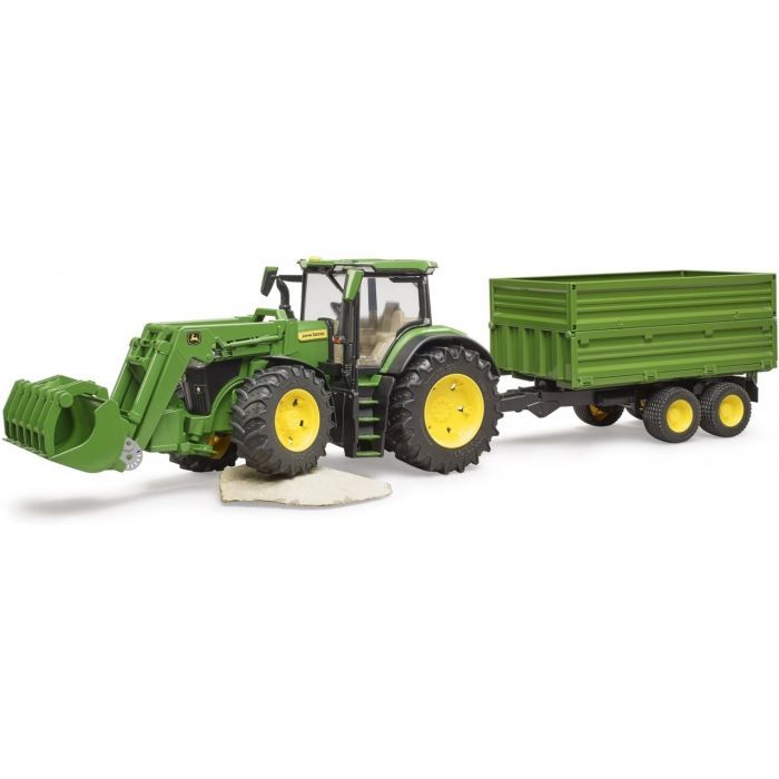 Спецтехника Bruder трактор John Deere 7R 350 с погрузчиком и прицепом (03155) изображение 4