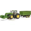 Спецтехника Bruder трактор John Deere 7R 350 с погрузчиком и прицепом (03155) изображение 4