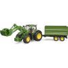 Спецтехника Bruder трактор John Deere 7R 350 с погрузчиком и прицепом (03155)