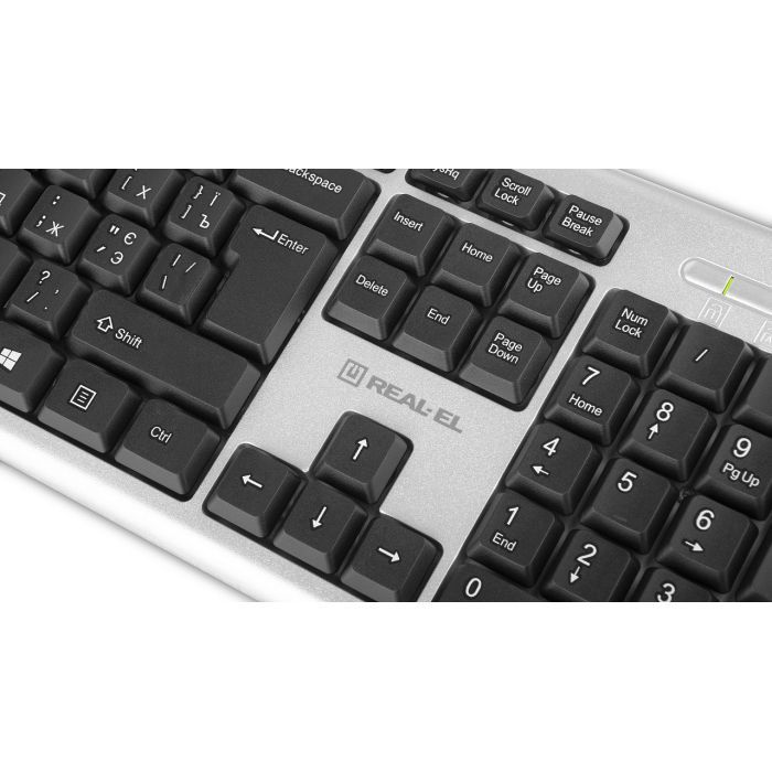 Клавиатура REAL-EL 507 Standard USB Silver изображение 10