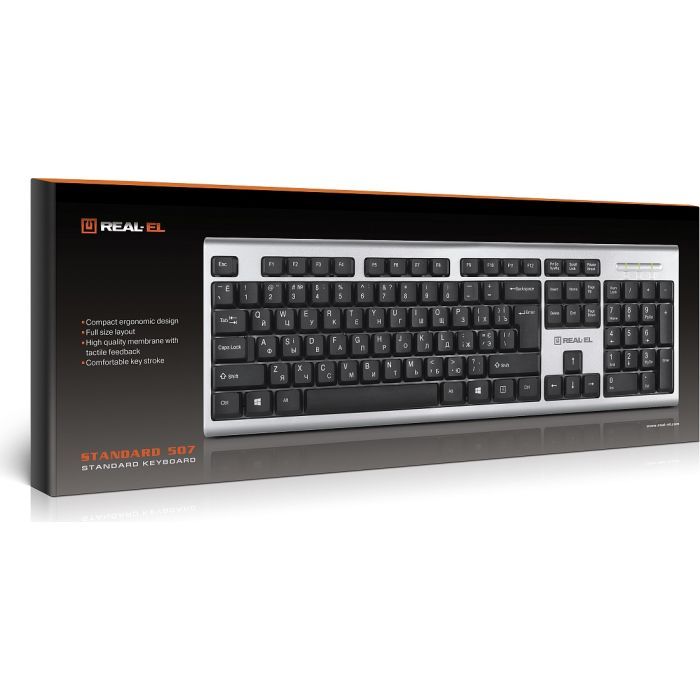 Клавиатура REAL-EL 507 Standard USB Silver изображение 11