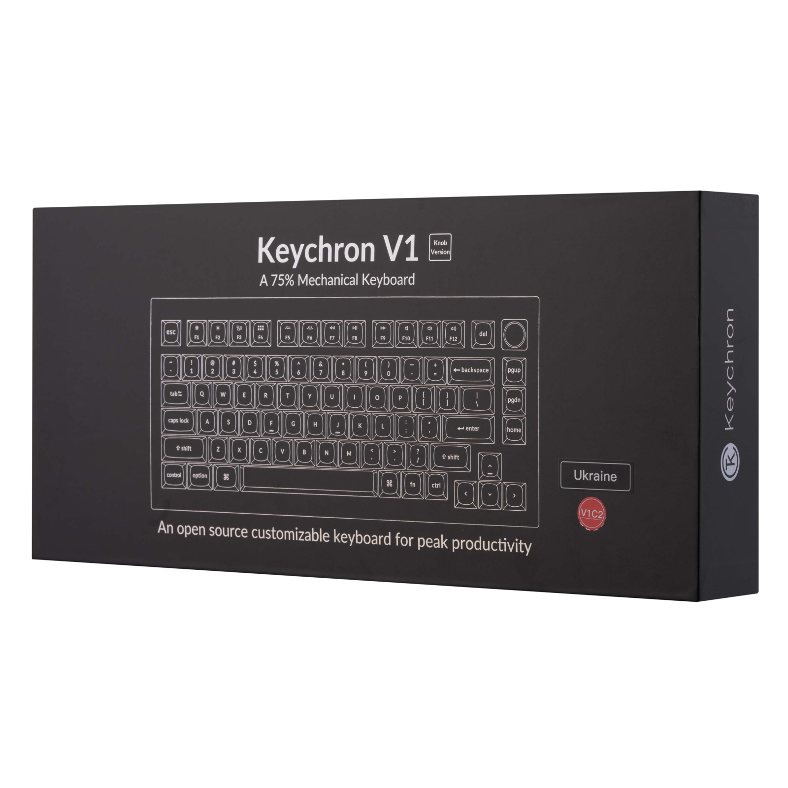 Клавіатура Keychron V1 84 Key QMK Gateron G PRO Red Hot-Swap RGB Knob Frosted Black (V1C1_KEYCHRON) зображення 12
