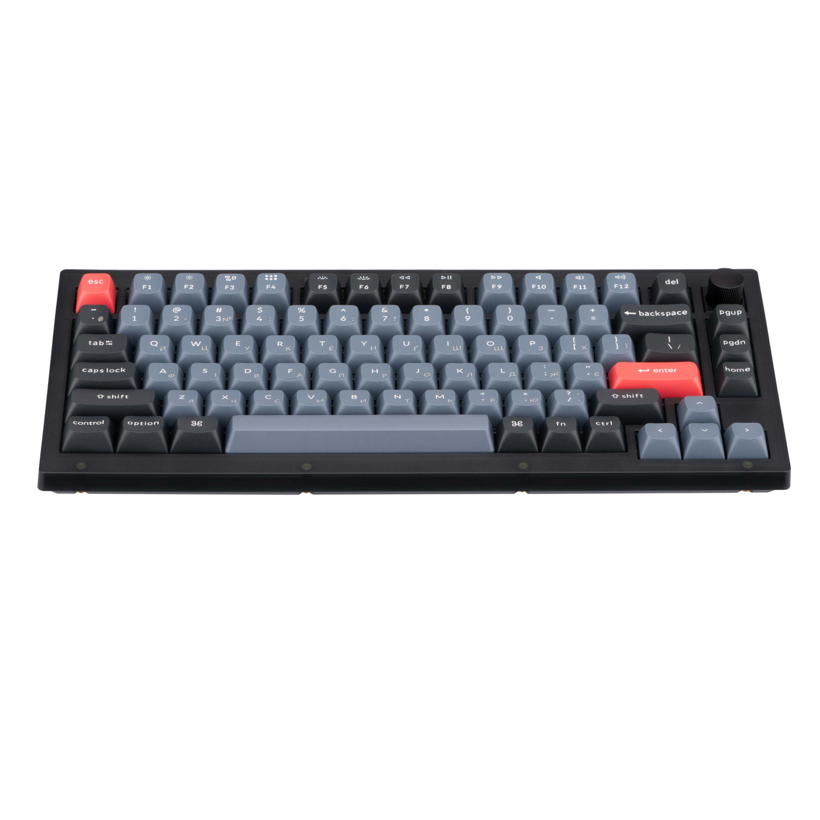Клавіатура Keychron V1 84 Key QMK Gateron G PRO Red Hot-Swap RGB Knob Frosted Black (V1C1_KEYCHRON) зображення 10