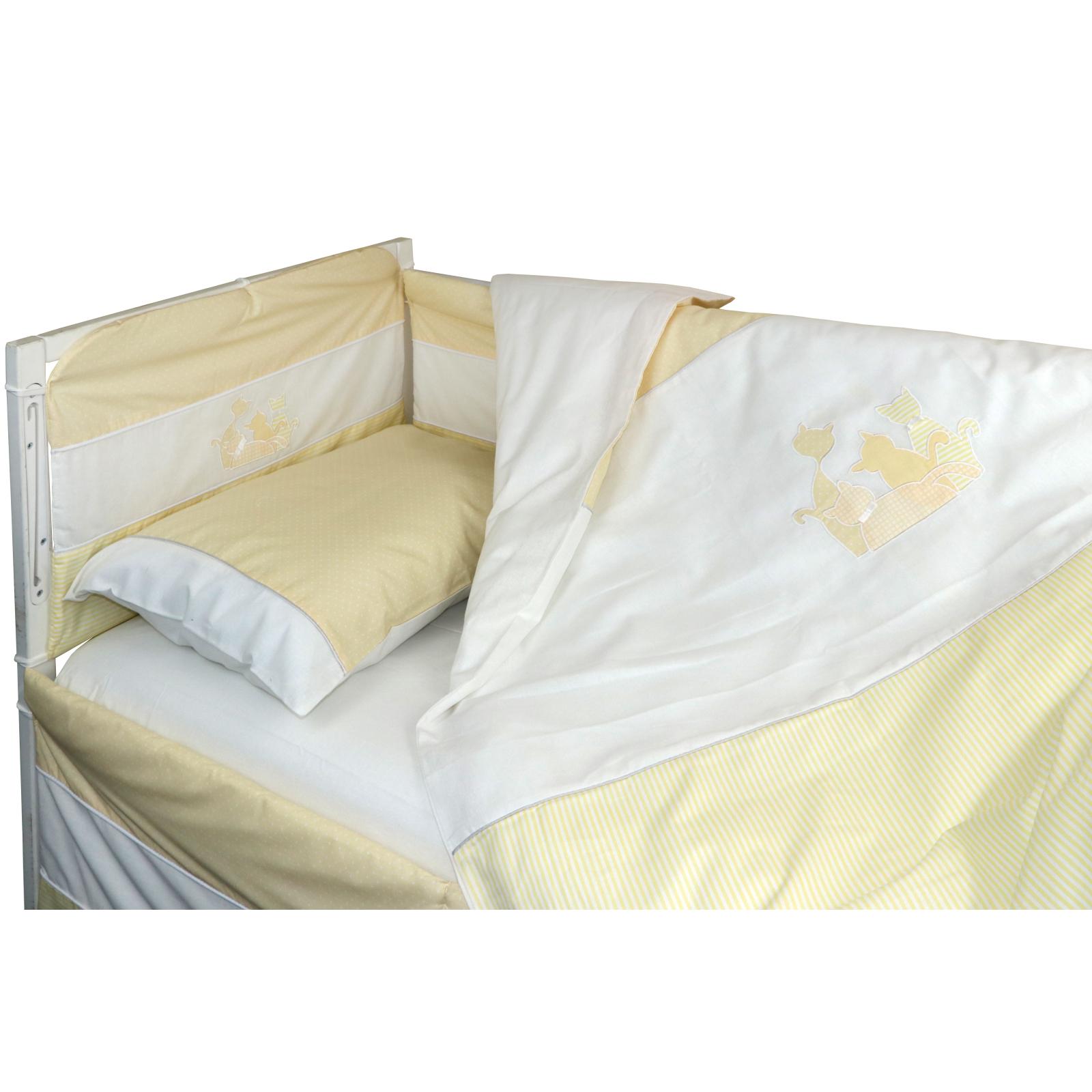 Детский постельный набор Руно Котята желтые 60х120, 4 предмета (977Кошенята_Жовтий)