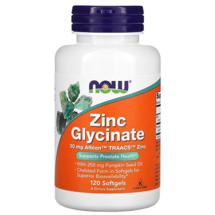 Минералы Now Foods Глицинат цинка, Zinc Glycinate, 120 гелевых капсул (NOW-01554)