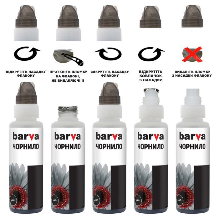 Чернила Barva Canon GI-41 PGBK 100 мл, OneKey (1K), Pigm., Black (CGI41-805-1K) изображение 4