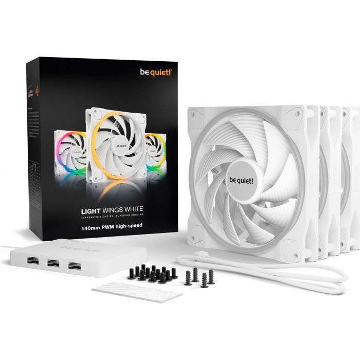 Кулер для корпуса Be quiet! Light Wings White 140mm PWM high-speed (BL103) изображение 6