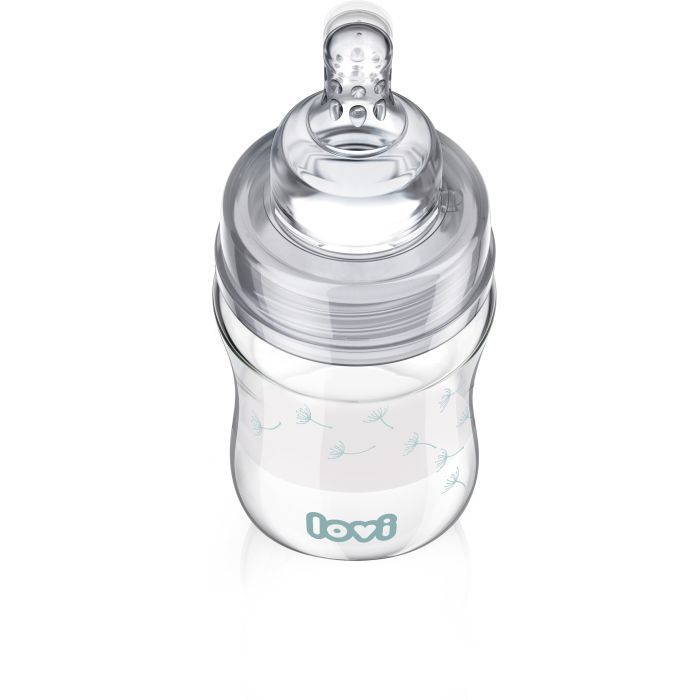 Бутылочка для кормления Lovi Diamond Glass Botanic стеклянная 150 мл Светло-синяя (74/105) изображение 2